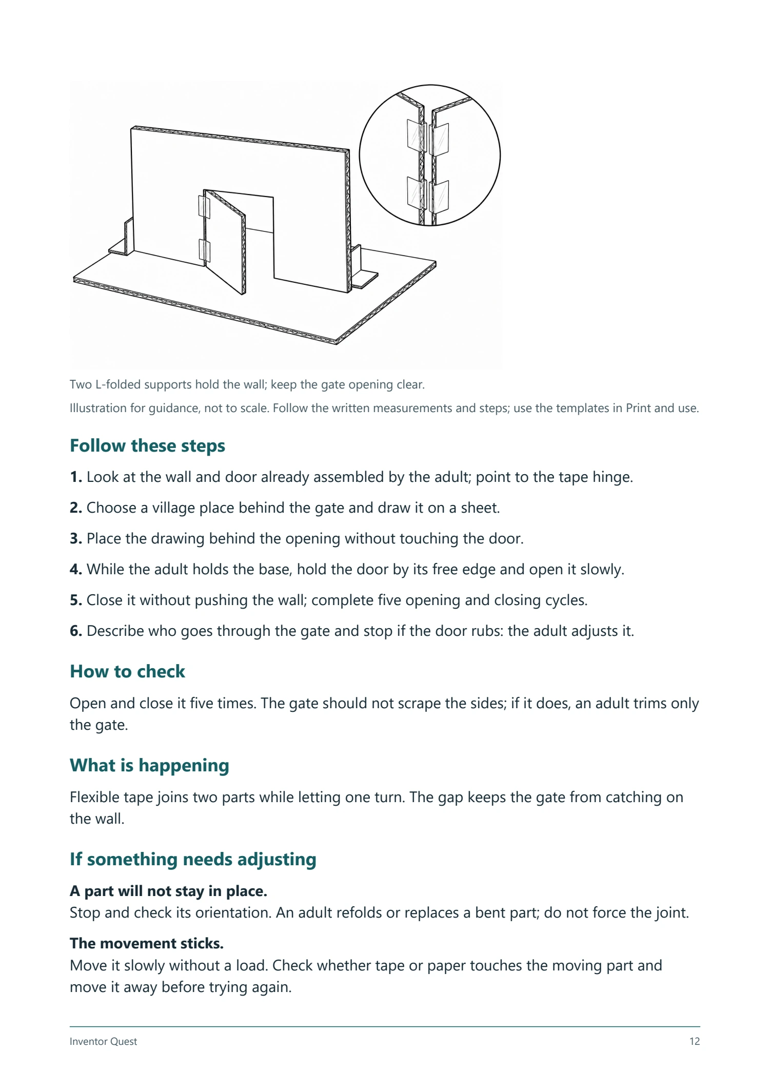 English PDF sample — Step by step: A gate that opens and closes